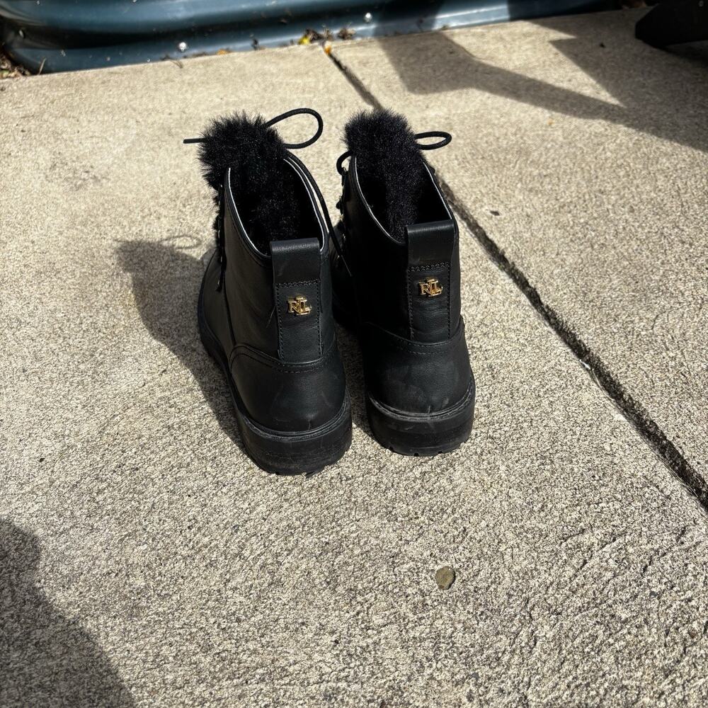 Lauren Ralph Lauren Womens Elliot Leather Waterproof Ankle Boots Shoes SIZE 7 - Picture 3 of 5